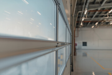 Garage doors in a new car workshop