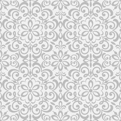 Behang Seamless damask wallpaper. Vintage pattern in Victorian style . Hand drawn floral pattern. Shabby chic Vector illustration © Svetlana