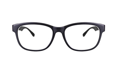 Fototapeta premium Black frame eyeglasses isolated on white background