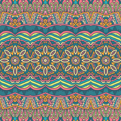 Vector seamless pattern african art batik ikat. Ethnic print vintage fabric design.