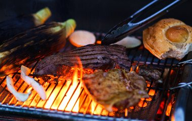 beef steak on the BBQ grill