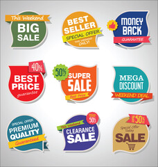 Obraz premium Modern sale stickers and tags colorful collection 