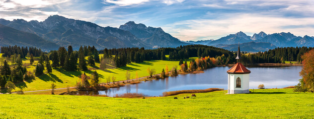 beautiful panoramic landscape in Bavaria