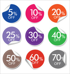 Modern sale stickers and tags colorful collection 