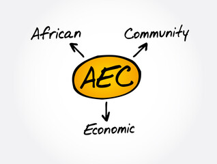 AEC - African Economic Community acronym, business concept background