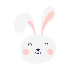 cute easter little rabbit head character