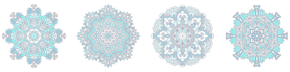 Snowflake star lace decoration vector pattern