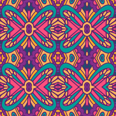 Colorful Tribal Ethnic Festive Abstract Floral Vector Pattern