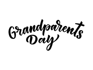 Hand drawn lettering phrase - Grandparents Day. Holiday celebration artwork for greeting cards, social network and web design. Vector