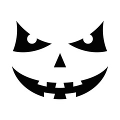 Fototapeta premium halloween pumpkin face emoji silhouette style icon