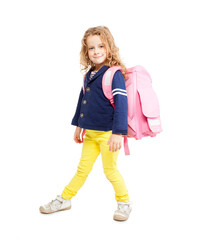 Little girl with schoolbag