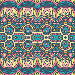 Colorful Tribal Ethnic Festive Abstract Floral Vector Pattern