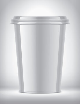 Plastic Cup on Background. Glossy surface version.
