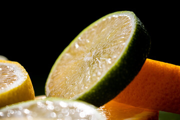 sliced lime and orange