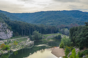 A small river valley in Provence, on summer time.