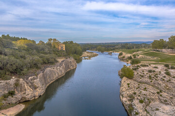 A small river valley in Provence, on summer time.