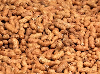 close up of peanuts on the market