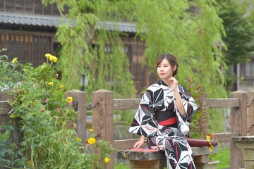 小江戸佐原と浴衣女性
