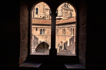 Inside view of the Palais de Papes, in Avignon, France.