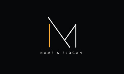 IM, MI, I, M abstract letters logo monogram