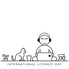 Design about International Literacy Day celebration, 8th September.