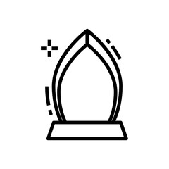 Fototapeta premium Shield trophy icon in editable line style, performance trophy 