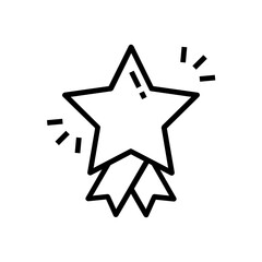 
Vector of star ribbon, editable icon of rating 
