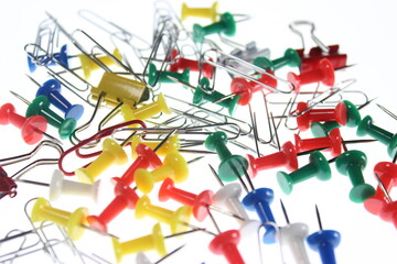 paper clips and pins