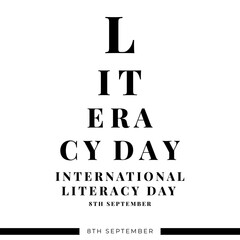 Design about International Literacy Day celebration, 8th September.