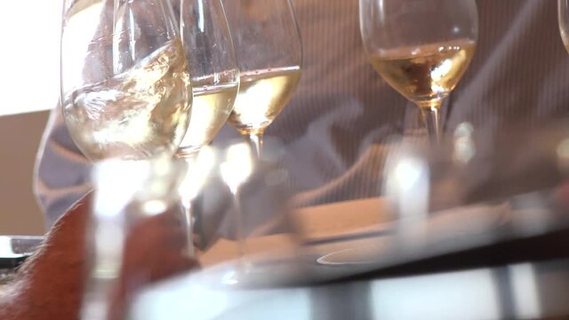 Wine tasting glasses, white wine
