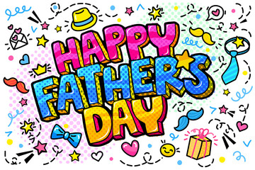 Thank you dad message in pop art style