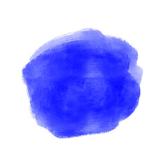 Blue spot of watercolour on a white background, abstract watercolor background, hand-drawn vector illustration
