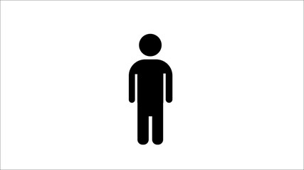 Black man pictogram isolated on white background.