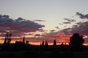 Obraz premium Pink and Purple Evening Sunset