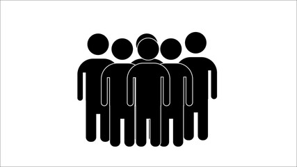 Illustration, group of people isolated silhouettes