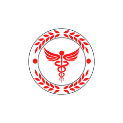 Caduceus vector illustration design medical care.