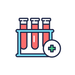 Blood test color line icon. Outline pictogram for web page, mobile app, promo.