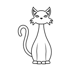 halloween cat mascot line style