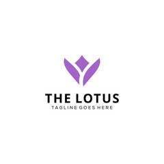 Beauty lotus flower yoga logo vector logo design template 