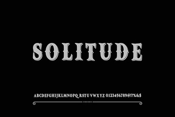 alphabet vintage font, white and black style background vector, typeface design