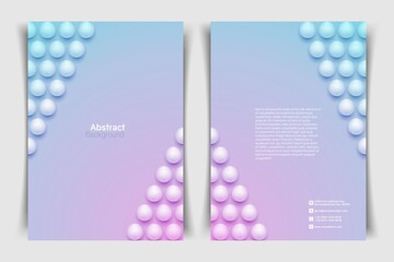 Abstract a4 circle background. 3D spheres. Minimalistic banner template. Vector illustration with mesh gradients.