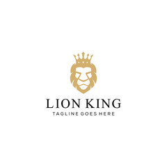 Illustration creative animal lion king logo design vector emblem template