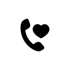 Mobile like icon, heart, love. Call phone icon
