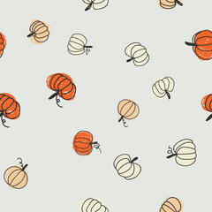 Seamless pattern with pumpkins. Beautiful background for Thanksgiving, halloween, autumn.