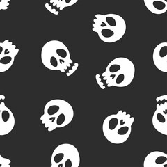 Vector seamless halloween doodle pattern with sculls