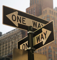 One Way signs in Manhattan, New York City.
