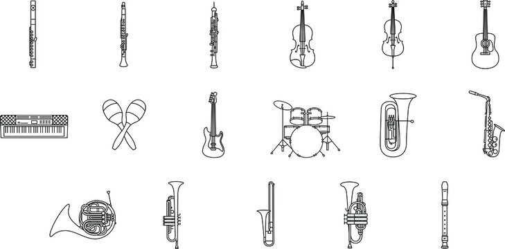 Musical Instruments Illustrations Icons Symbols