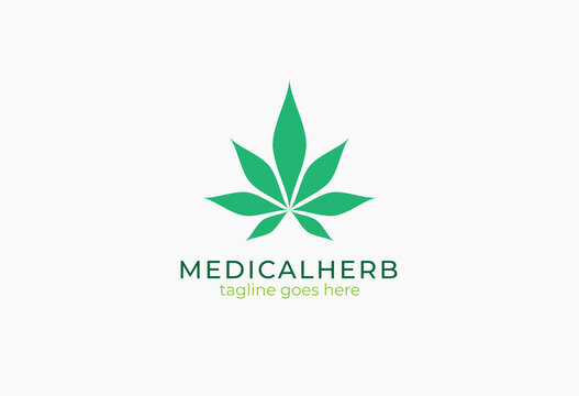 Medical cannabis Logo, marijuana leaf design logo template, vector illustration
