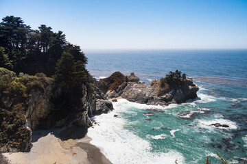Julia Pfeiffer Burns State Park Vista Point. The park's McWay Cove with McWay Falls.