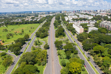 Fototapeta na wymiar Aerial view of Brasilia's 